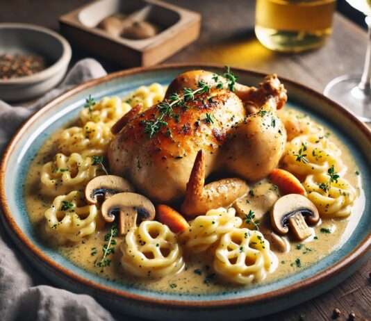 Das Beste aus 2 Ländern: Coq au Riesling mit Spätzle – eine deutsch-französische Liebeserklärung auf dem Teller Coq_Riesling_Spätzle