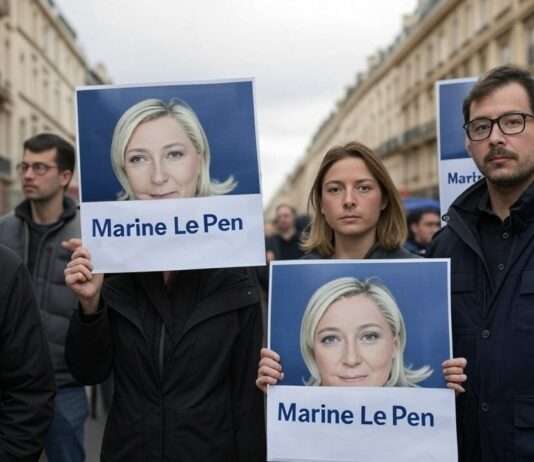 Le Pens Verurteilung spaltet das Land – Demonstrationen in Paris Demonstration_Marine-Le-Pen_Illustration