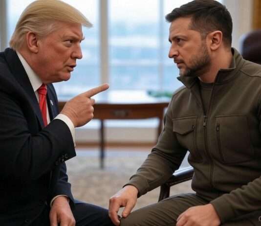 Washingtoner Gespräche – Selenskyj zwischen Trump und Europa Donald_Trump_Wolodymyr_Selenskyj_Diskussion_Illustration