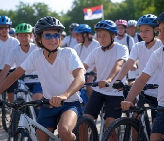 Mit dem Fahrrad für die Demokratie – Serbiens Jugend rüttelt Europa wach Fahrradtour_Studenten_Illustration