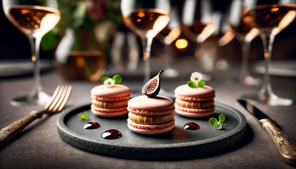 Foie Gras Macaron mit Feigen-Balsamico-Gel – Bordeaux trifft Pâtisserie