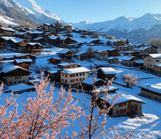 Frühling im Schneekleid: Savoies frostige Überraschung Frühling_Schnee_Savoie_Illustration