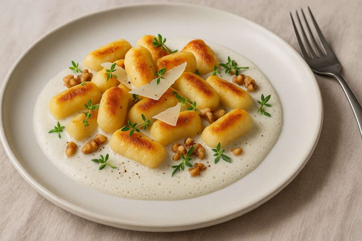 Wenn Italien Frankreich trifft: Gnocchi Parisienne mit Gorgonzola-Schaum