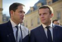 Zwischen Paris, Teheran und Kiew: Die neue transatlantische Krisendiplomatie Marco_Rubio_Emmanuel_Macron_Illustration