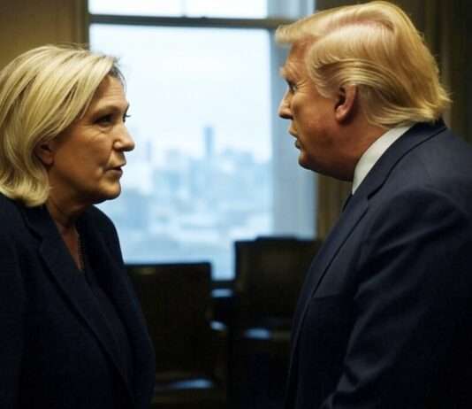 Marine Le Pen, Trump und das Spiel mit dem Feuer – Wenn internationale Allianzen zur Hypothek werden Marine-Le-Pen_Donald-Trump_Illustration