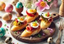 Oster-Pintxos mit Bayonne-Schinken, Wachtelei & Piquillos Oster-Pintxos