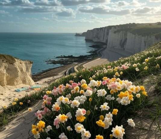 Ostern an der französischen Kanalküste – Zwischen Kreidefelsen, Muscheln und Meer Ostern_Kanalküste_Illustration