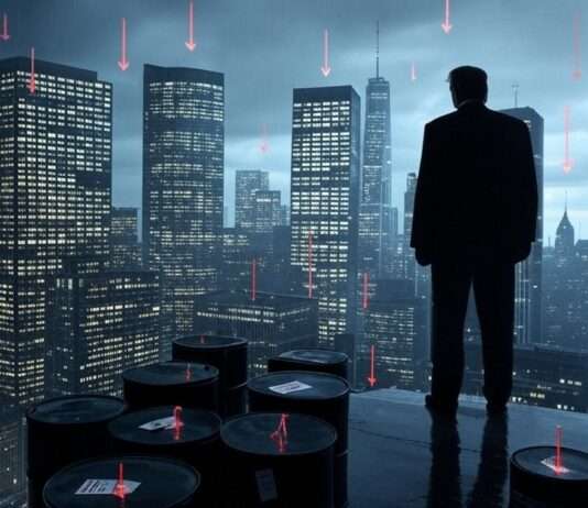 Verunsicherung an den Märkten: Börsen brechen weltweit ein Trump_Zölle_Handelskrieg_Börsen-Crash_Illustration