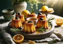 Zitronen-Canelés mit Rosmarin-Honig & kandierten Oliven Zitronen-Canelés-mit-Rosmarin-Honig-kandierten-Oliven