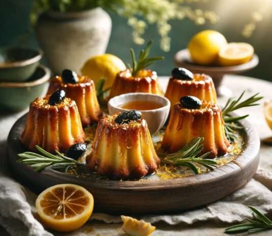 Zitronen-Canelés mit Rosmarin-Honig & kandierten Oliven Zitronen-Canelés-mit-Rosmarin-Honig-kandierten-Oliven