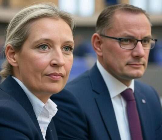 Kommentar: AfD – Ein Albtraum aus der alten Heimat AFD_Weidel_Chrupalla_Illustration