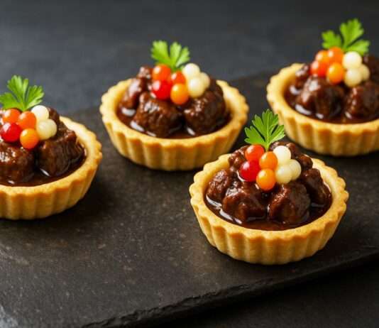Sterne-Küche am eigenen Herd: Boeuf Bourguignon als Mini-Tartelette mit Wurzelgemüse-Kaviar Boeuf-Bourguignon-als-Mini-Tartelette-mit-Wurzelgemüse-Kaviar