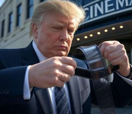 Trumps Film-Zollhammer: Eine Maßnahme mit explosivem Potenzial Donald_Trump_Zölle_Filmbranche_Illustration