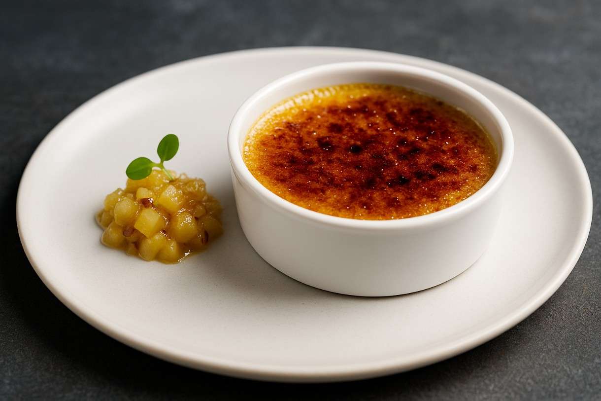 Foie Gras Crème Brûlée mit Apfel-Chutney