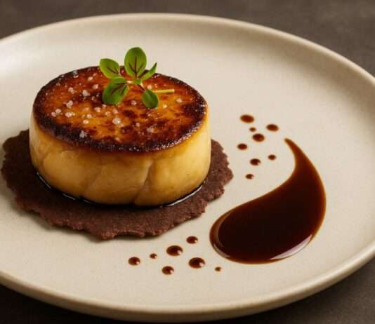 Geflämmte Gänseleber mit Kaffee-Reduktion & Kakao-Cracker Geflämmte-Gänseleber-mit-Kaffee-Reduktion-Kakao-Cracker