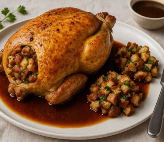 Gefülltes Bresse-Huhn mit Brezenknödel-Füllung Gefülltes-Bresse-Huhn-mit-Brezenknödel-Füllung
