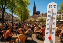 Glühender Sommerbeginn: Frankreich ächzt unter der ersten großen Hitzewelle Hitze_Strassburg_1-Mai_Illustration