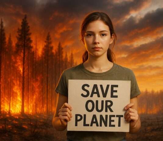 Kommentar: Jugend zwischen Feuer und Hoffnung – Wie der Klimawandel eine ganze Generation prägt Jugend_Klimawandel_Klima-Angst_Illustration