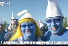 3.076 Schlümpfe auf einem Haufen – Landerneau in der Bretagne knackt den Weltrekord Landeau_Schlumpf-Rekord_ScreenX