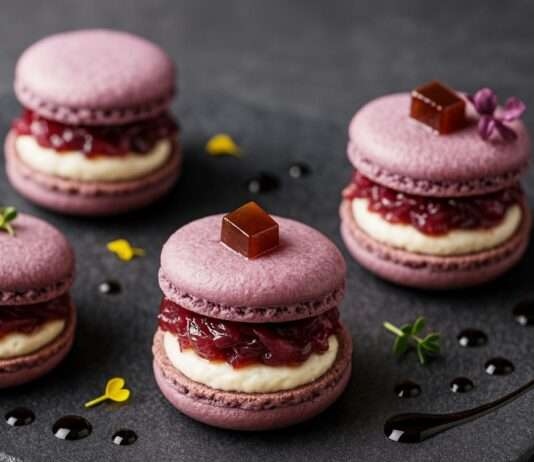 Makronen von der Ziegenbutter mit Rote Zwiebel-Confit & Feigengeleé Makronen-von-der-Ziegenbutter-mit-Rote-Zwiebel-Confit-Feigengeleé