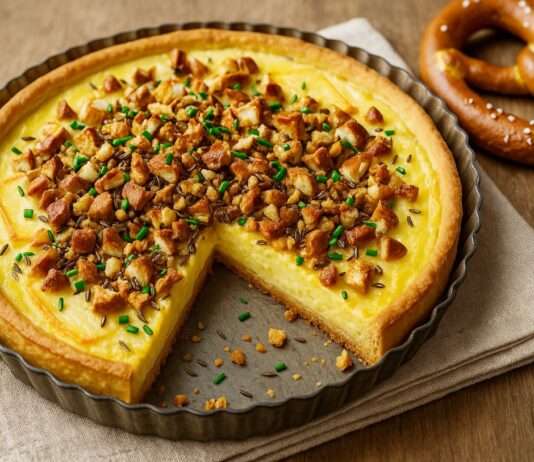 Münsterkäse-Tarte mit Kümmelbrezel-Crunch Münsterkäse-Tarte-mit-Kümmelbrezel-Crunch