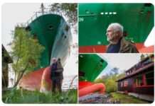 Hausbesuch der besonderen Art: Frachtschiff landet direkt vor norwegischem Wohnzimmer Schiff_im_Vorgarten_Norwegen_ScreenX