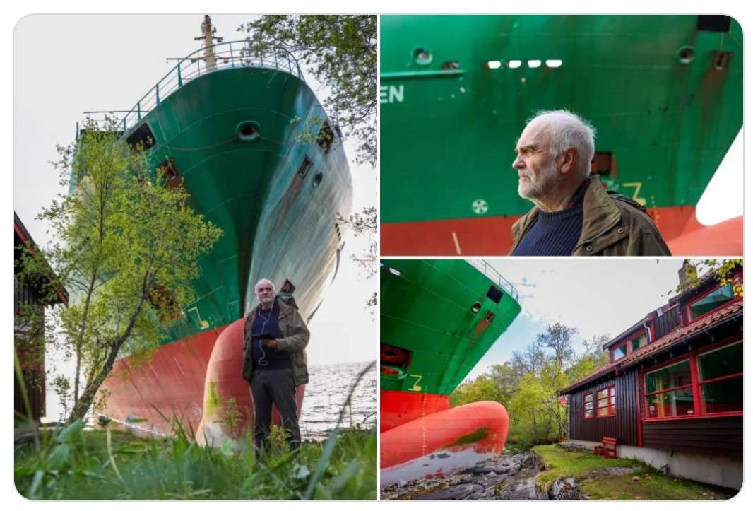 Hausbesuch der besonderen Art: Frachtschiff landet direkt vor norwegischem Wohnzimmer