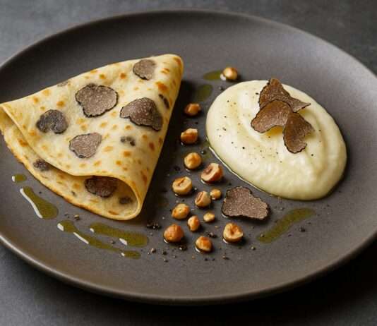 Sterne-Küche am eigenen Herd – Trüffel-Crêpes mit Sellerie-Püree und Haselnussöl Trüffel-Crêpes-mit-Sellerie-Püree-und-Haselnussöl