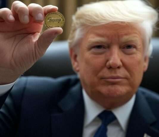 Wenn Politik zur Kryptowährung wird: Der tiefe Fall des $TRUMP-Coins Trump_Meme_Coin_Illustration