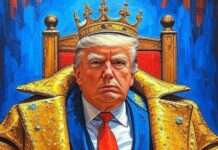 „Keine Könige“ – Amerikas neue Protestbewegung gegen die Machtkonzentration unter Trump Donald-Trump_autoritär_Herrscher_Illustration