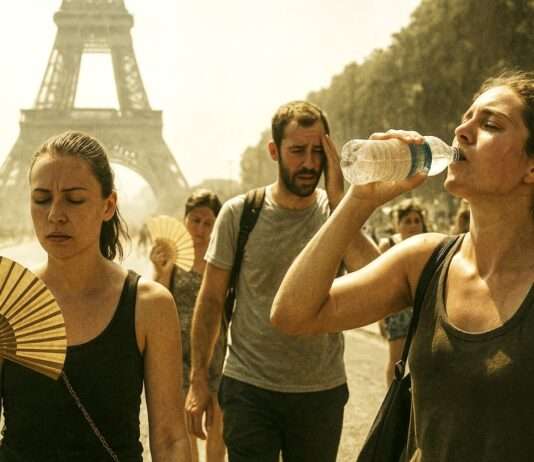 Frankreich unter einem Hitzedome – Eine neue Hitzewelle legt sich über das Land Hitze_Paris_Illustration