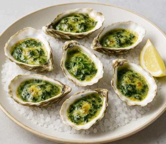 Moderne französische Küche mit Algen: Huîtres Gratinées au Beurre d’Algues Huitres-Gratinees-au-Beurre-d-Algues