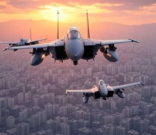 Kommentar: Ein Freitag, der 13.: Wenn „Notwehr“ zur Ausrede für Eskalation wird Kampfjets_Stadt_Illustration