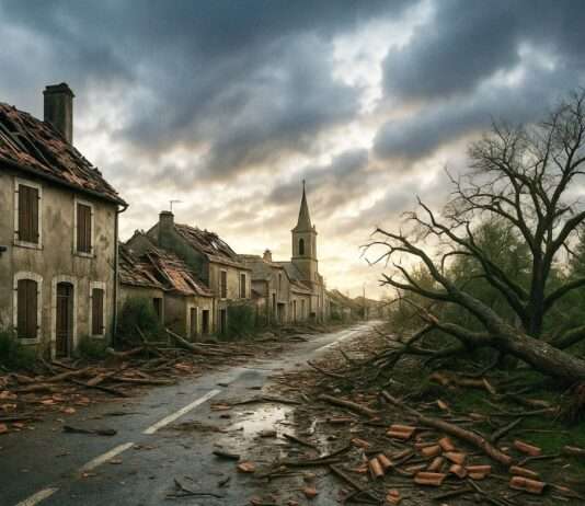 Wenn der Himmel tobt: Warum Frankreichs jüngste Orkan-Gewitter so zerstörerisch waren Klimawandel_Extremwetter_Frankreich_Illustration