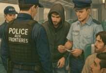 „Trumpismus trifft Frankreich“: Warum die Kontrollen in Zügen und Bussen mehr als nur Sicherheitspolitik sind Kontrollen_Migranten_Zug_Illustration