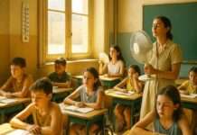 Klassenzimmer im Hitzestress – Warum Frankreichs Schulen dringend klimafit werden müssen Marseille_Hitze_Schule_Illustration