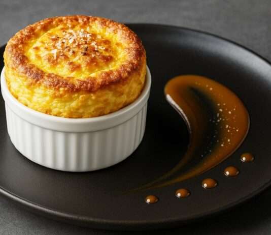 Soufflé vom Comté mit geräucherter Butter und Miso-Karamell Soufflé-Comté-geräucherte-Butter-Miso-Karamell