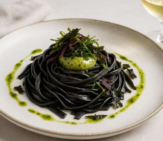 Moderne französische Küche mit Algen: Tagliatelles Fraîches à l’Encre et Algues Tagliatelles-Fraîches-à-l-Encre-et-Algues