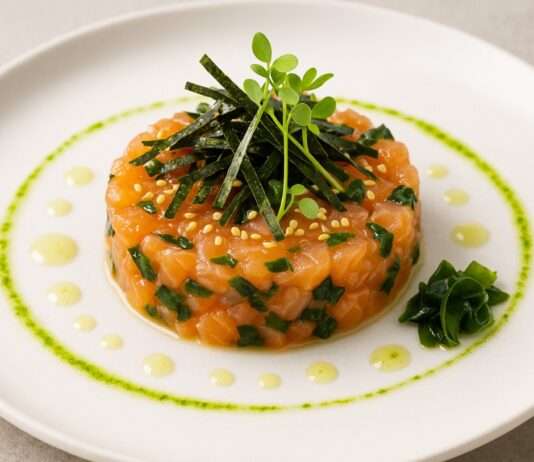 Moderne französische Küche mit Algen: Tartare de Saumon aux Algues et Citron Yuzu Tartare-de-Saumon-Algues-Citron-Yuzu