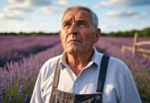 Hitzeschock auf den Feldern – Wie die Rekord-Hitzewelle 2025 Frankreichs Obstbau ins Wanken bringt Lavendel_Landwirtschaft_Sorgen_Illustration