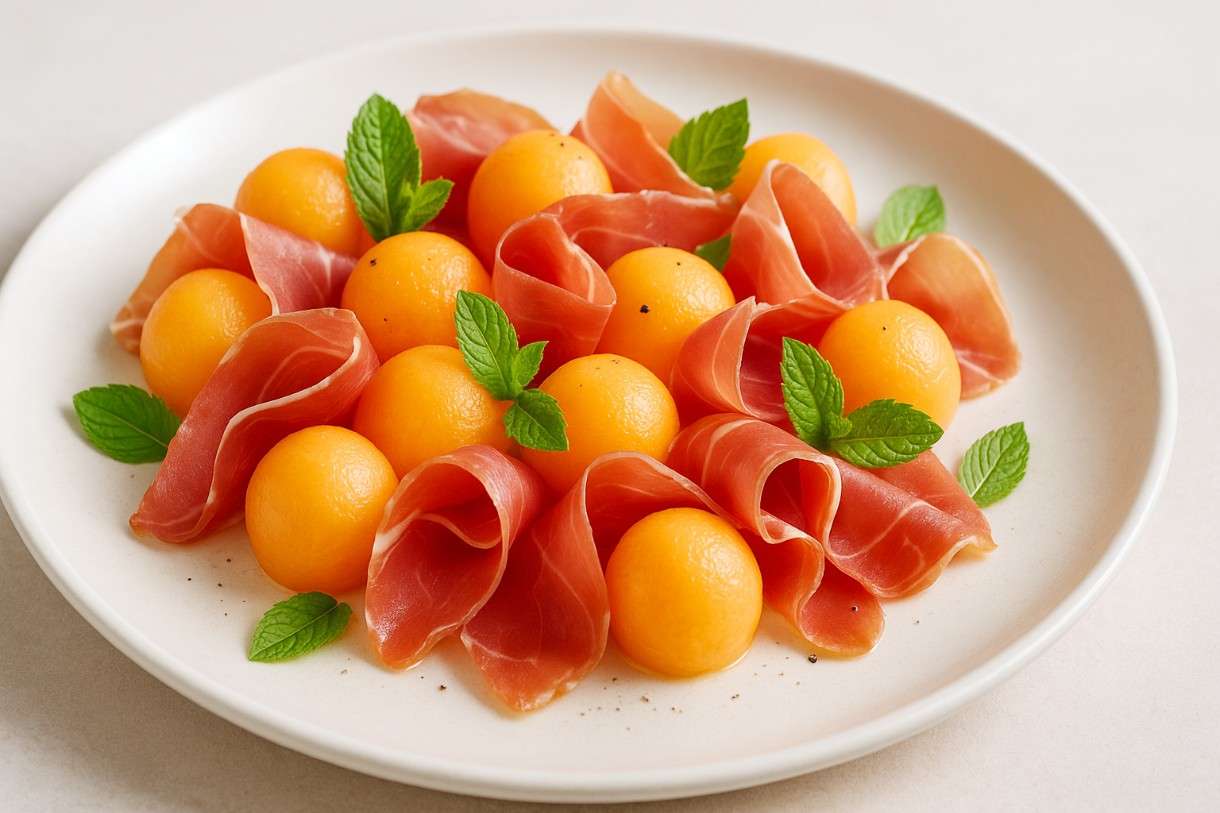 Isotonisches für die ganz heißen Tage: Salade de melon et jambon de Bayonne