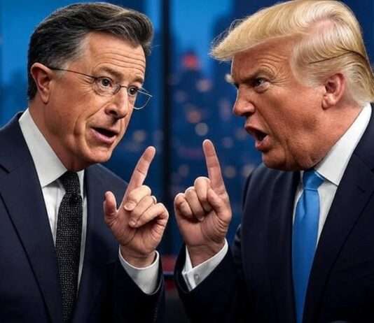 Späte Rache oder bloß Sparmaßnahme? Warum das Ende von Stephen Colberts «Late Show» in den USA hohe Wellen schlägt Stephen_Colbert_Donald_Trump_Illustration