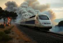Großbrand legt TGV-Strecke zwischen Paris und Marseille lahm TGV_Waldbrand_Illustration