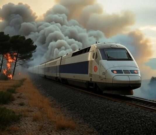 Großbrand legt TGV-Strecke zwischen Paris und Marseille lahm TGV_Waldbrand_Illustration
