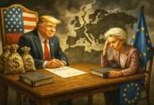 Kommentar: Die beste aller schlechtesten Lösungen – Frau von der Leyen, das war eine Kapitulation Zollabkommen_USA_EU_Illustration