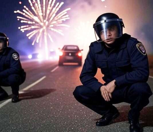 Wenn Böller zu Waffen werden – Wie Feuerwerkskörper Polizisten in Angst versetzen Feuerwerkskörper_Polizei_Illustration