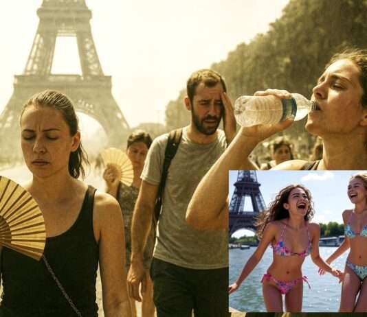 Paris taucht ab – Die Seine als Sommerparadies Hitze_Paris_Badespass_Illustration