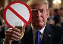 Kommentar – Kein Champagner mehr für Trump? Dann eben ohne uns, Amerika! Kein-Champagner-für-Trump_Illustration