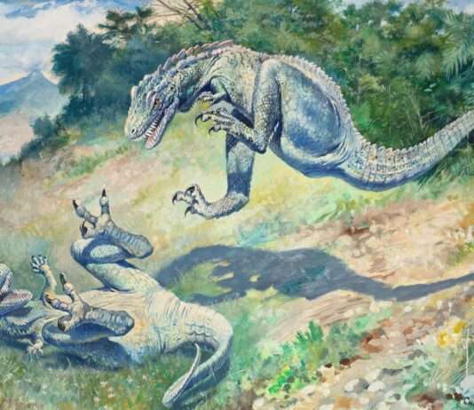 Als die Dinos durch die Lozère stapften – Ein sensationeller Fund aus dem frühen Jura Laelaps-Charles_Knight-1897