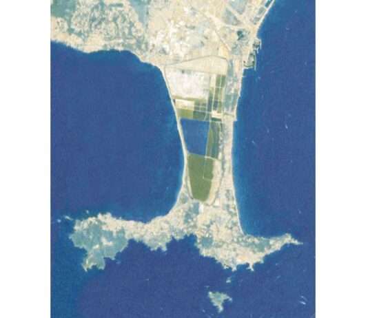 Giens‘ zerbrechliches Wunder: Wie ein geologisches Weltunikat um sein Überleben kämpft Halbinsel_Giens_Satellitenaufnahme_Wikipedia